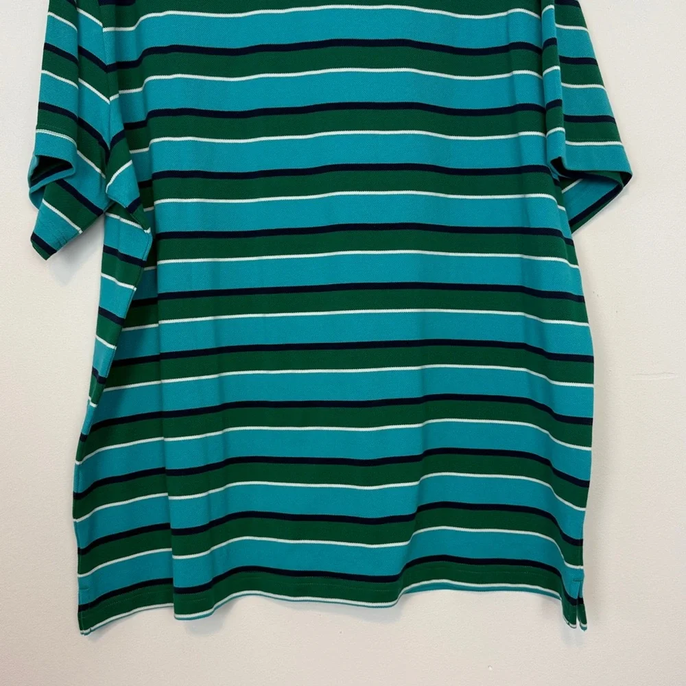 Nike Men's Club Striped Polo Shirt. Size XXL. Green and Blue Stripes. NWOT.